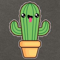 Happy Cactus Cotton Canvas Backpack