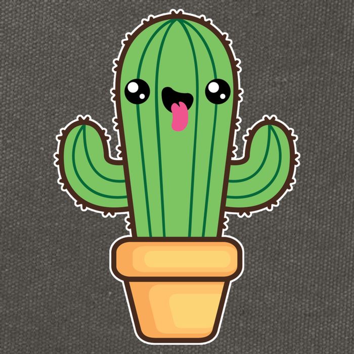 Happy Cactus Cotton Canvas Backpack