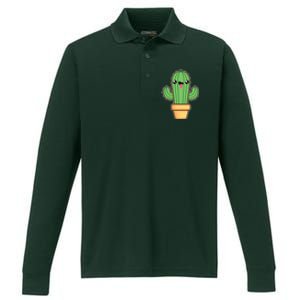 Happy Cactus Performance Long Sleeve Polo