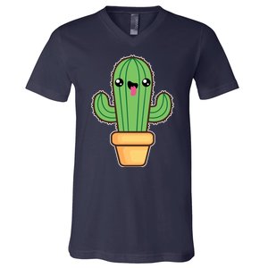 Happy Cactus V-Neck T-Shirt