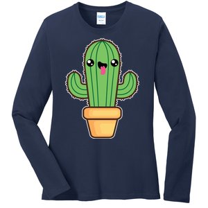 Happy Cactus Ladies Long Sleeve Shirt