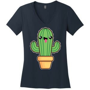 Happy Cactus Women's V-Neck T-Shirt