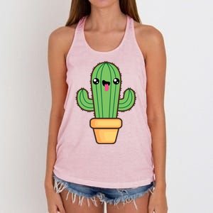 Happy Cactus Women's Knotted Racerback Tank