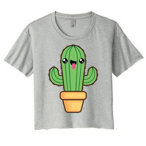 Happy Cactus Women's Crop Top Tee