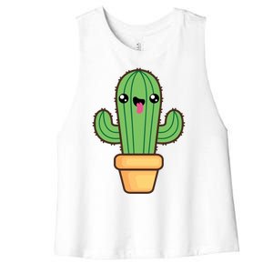 Happy Cactus Women's Racerback Cropped Tank