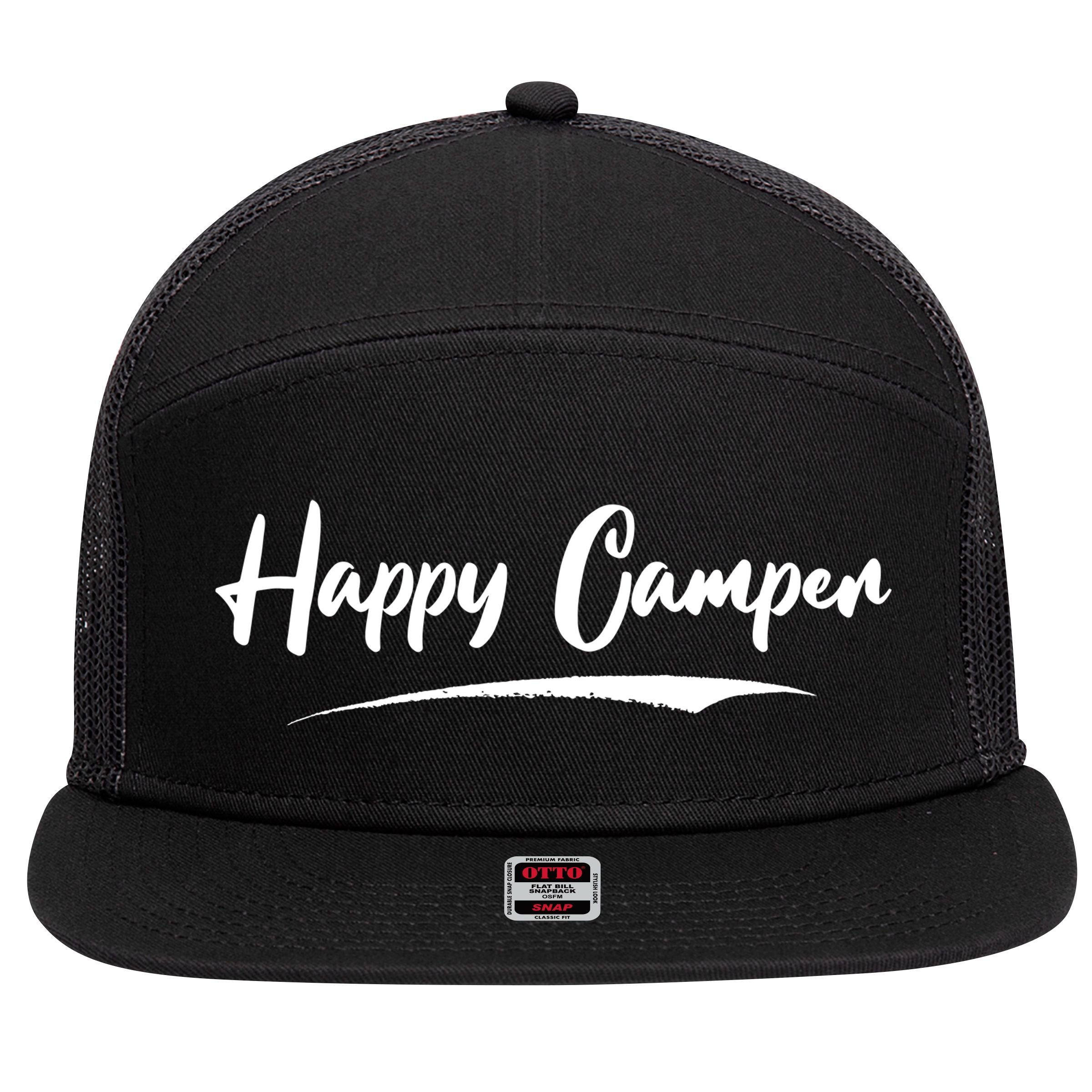 Happy Camper 7 Panel Mesh Trucker Snapback Hat