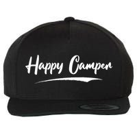 Happy Camper Wool Snapback Cap
