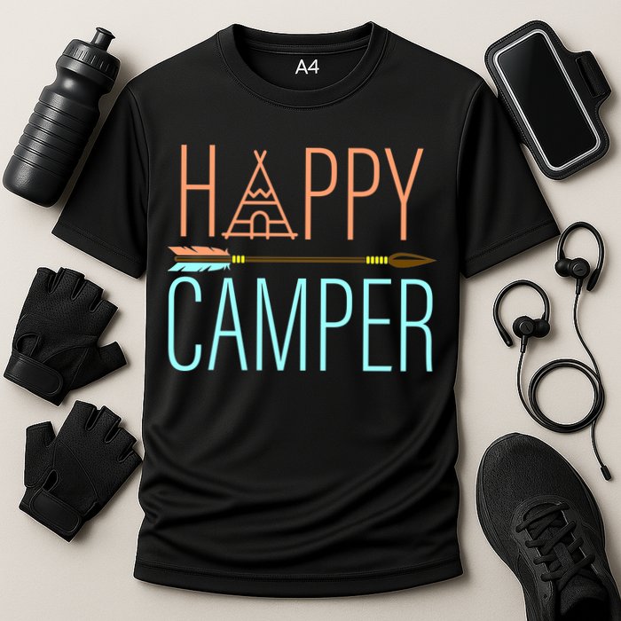 Happy Camper Funny Camping Cooling Performance Crew T-Shirt