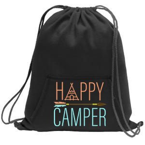 Happy Camper Funny Camping Sweatshirt Cinch Pack Bag