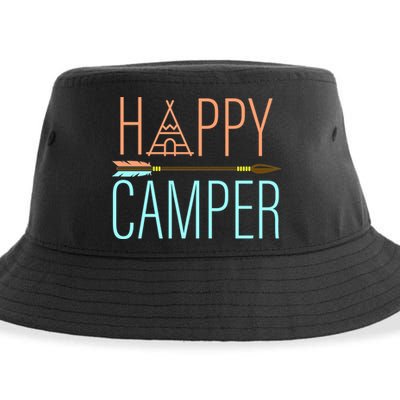 Happy Camper Funny Camping Sustainable Bucket Hat