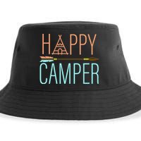 Happy Camper Funny Camping Sustainable Bucket Hat