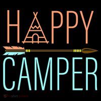 Happy Camper Funny Camping 7-Panel Snapback Hat