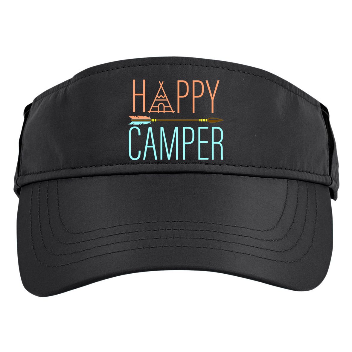 Happy Camper Funny Camping Adult Drive Performance Visor