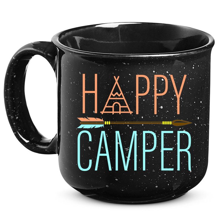 Happy Camper Funny Camping 15oz Campfire Ceramic Mug