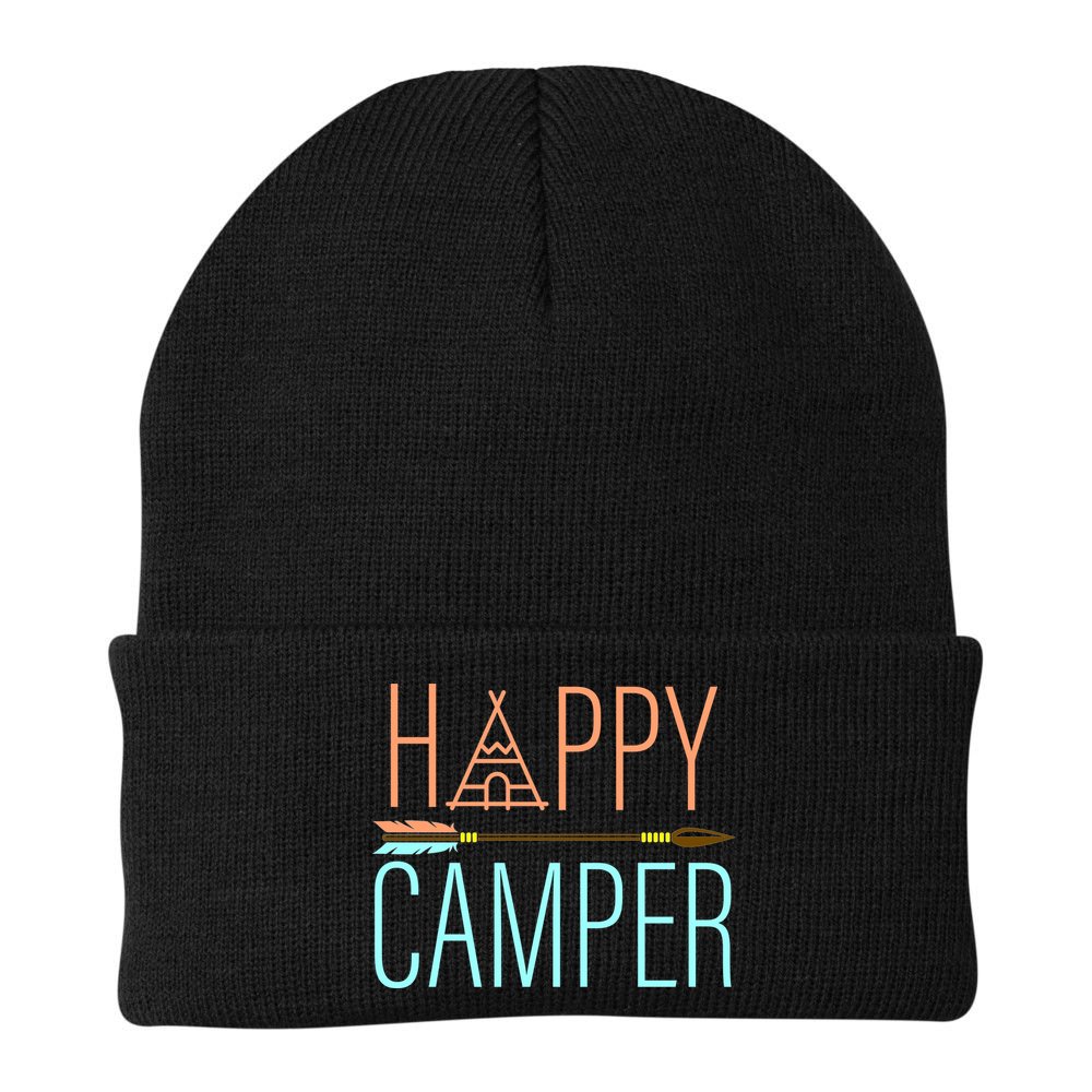 Happy Camper Funny Camping Beanie