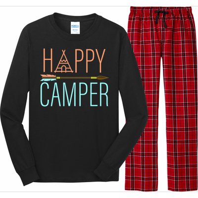 Happy Camper Funny Camping Long Sleeve Pajama Set