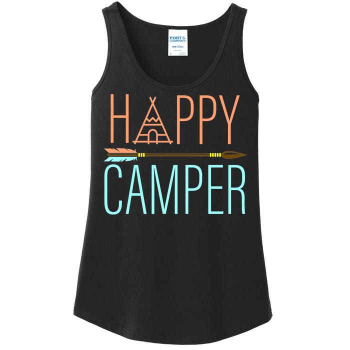 Happy Camper Funny Camping Ladies Essential Tank