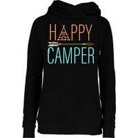 Happy Camper Funny Camping Womens Funnel Neck Pullover Hood