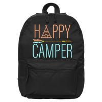 Happy Camper Funny Camping 16 in Basic Backpack