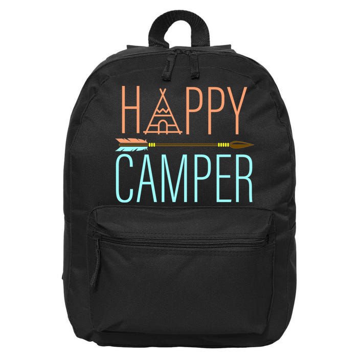 Happy Camper Funny Camping 16 in Basic Backpack