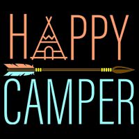 Happy Camper Funny Camping 16 in Basic Backpack