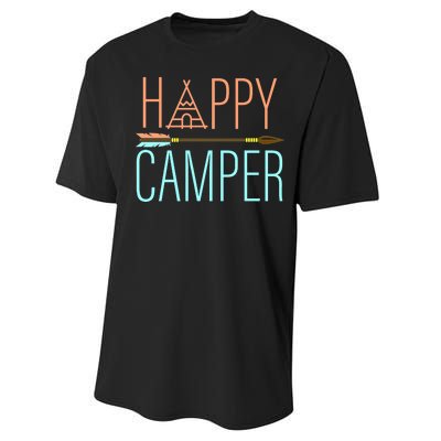 Happy Camper Funny Camping Performance Sprint T-Shirt