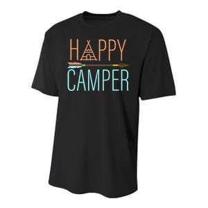 Happy Camper Funny Camping Youth Performance Sprint T-Shirt