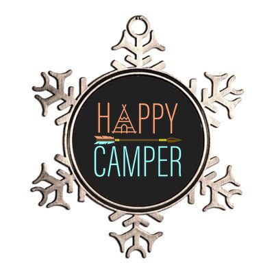 Happy Camper Funny Camping Metallic Star Ornament