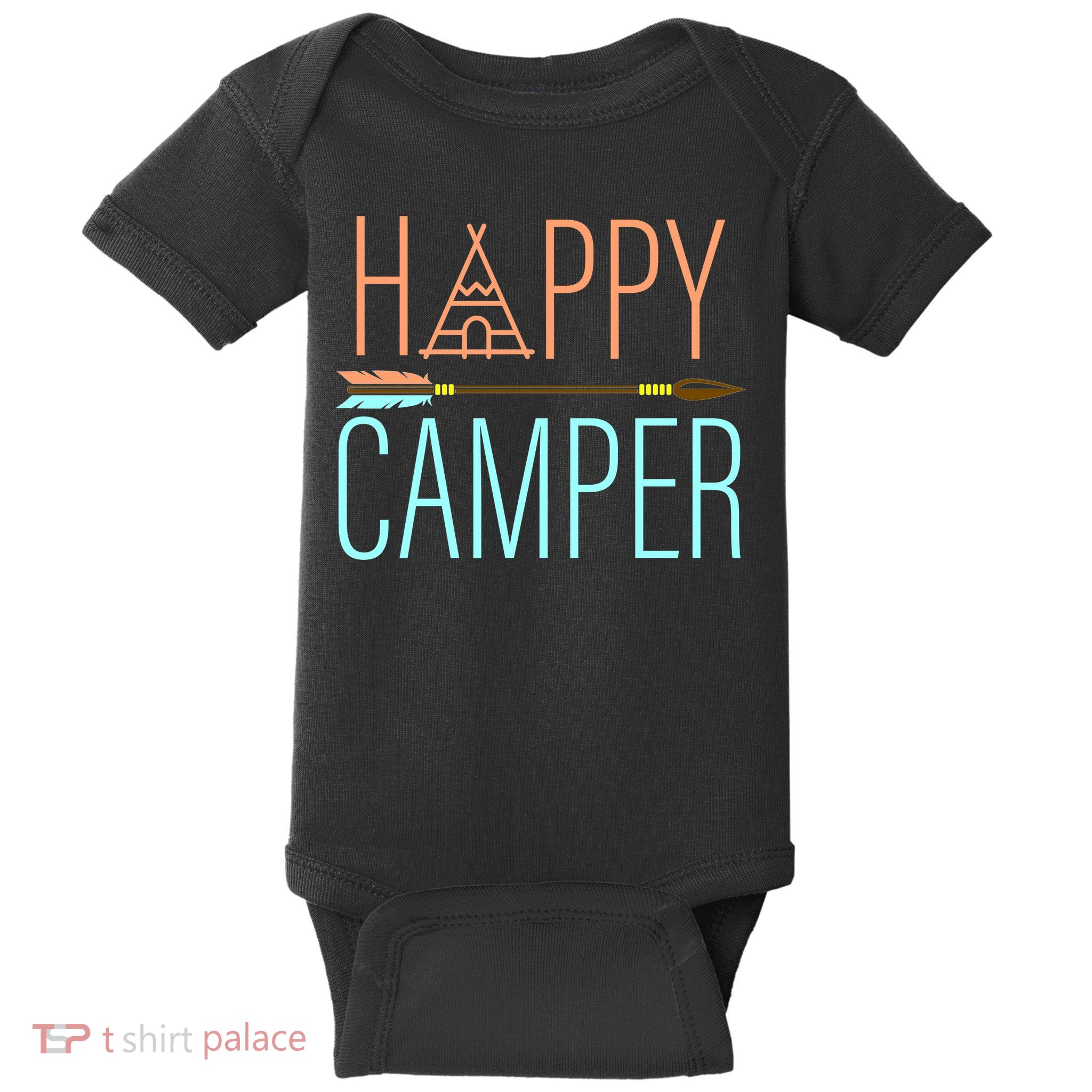 Happy Camper Funny Camping Baby Bodysuit