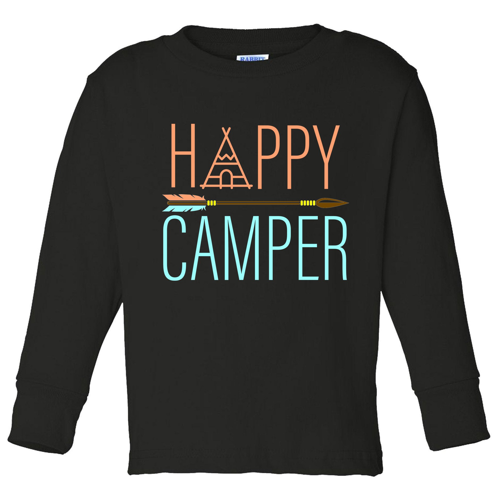 Happy Camper Funny Camping Toddler Long Sleeve Shirt
