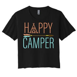 Happy Camper Funny Camping Women's Crop Top Tee