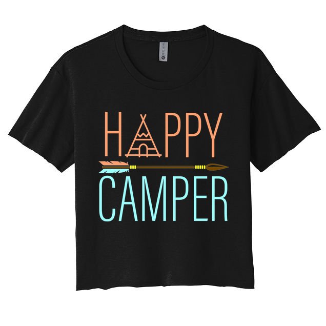 Happy Camper Funny Camping Crop Top
