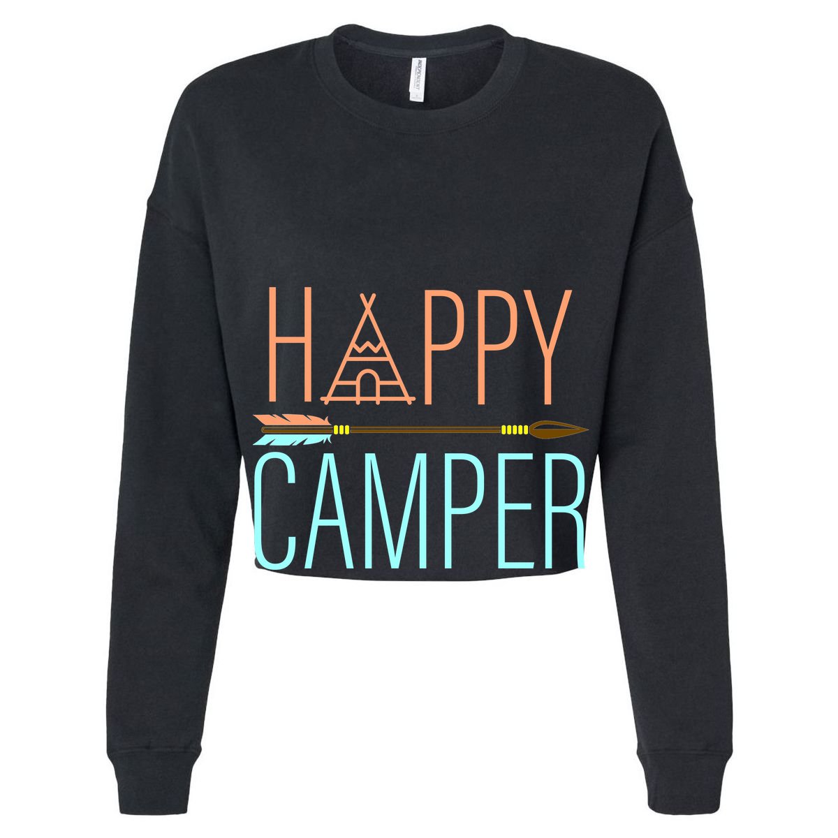 Happy Camper Funny Camping Women's Crop Top Tee