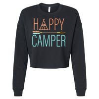 Happy Camper Funny Camping Cropped Pullover Crew