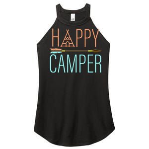 Happy Camper Funny Camping Women's Perfect Tri Rocker Tank