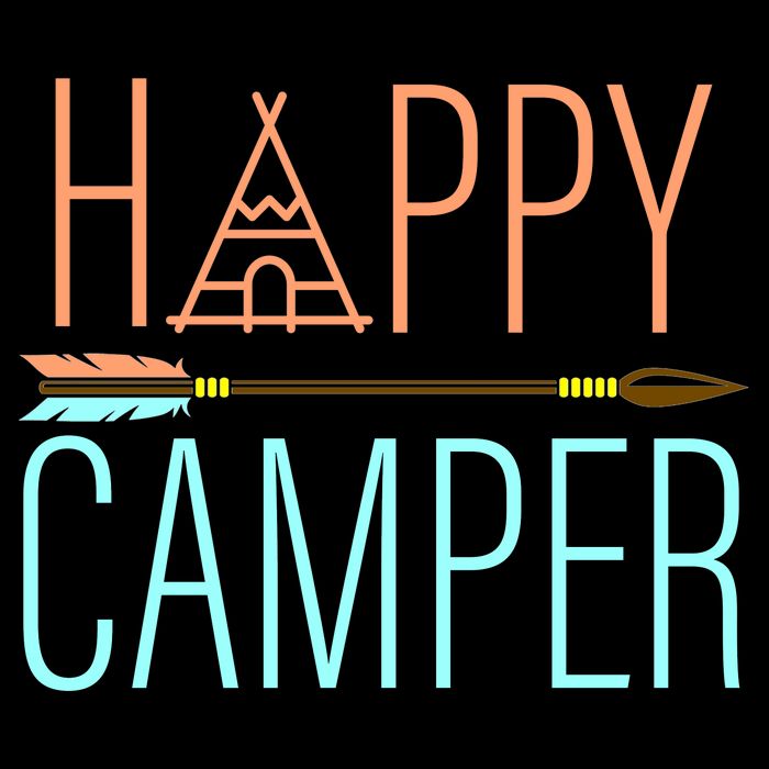 Happy Camper Funny Camping Women's V-Neck T-Shirt