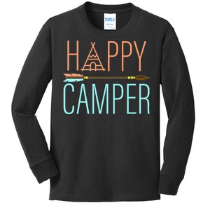 Happy Camper Funny Camping Kids Long Sleeve Shirt