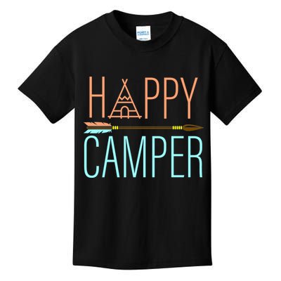 Happy Camper Funny Camping Kids T-Shirt