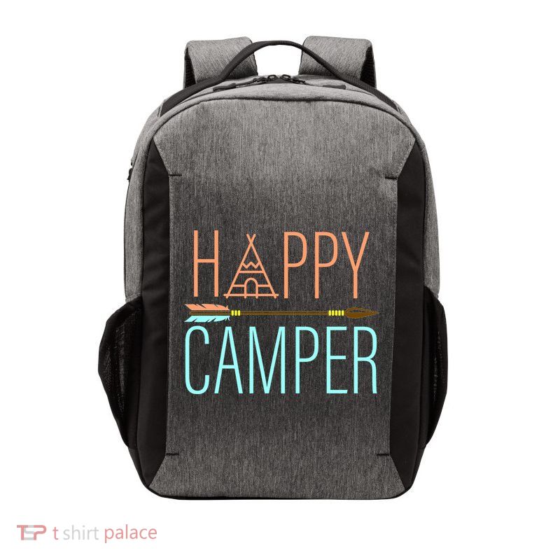 Happy Camper Funny Camping Vector Backpack