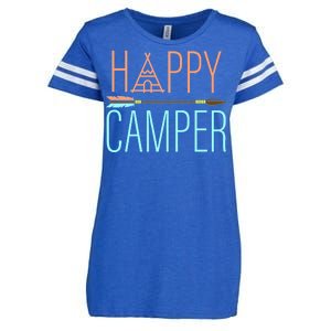 Happy Camper Funny Camping Enza Ladies Jersey Football T-Shirt