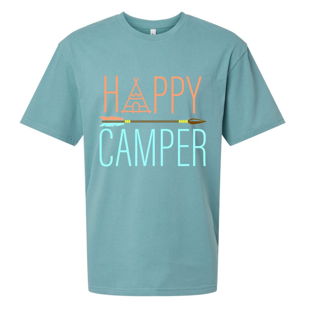 Happy Camper Funny Camping Sueded Cloud Jersey T-Shirt