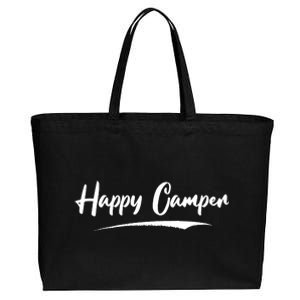 Happy Camper Funny Camping Meme Cotton Canvas Jumbo Tote