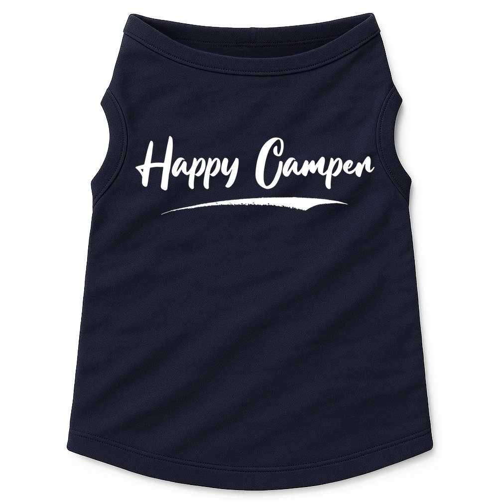 Happy Camper Funny Camping Meme Doggie Tank