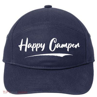Happy Camper Funny Camping Meme 7-Panel Snapback Hat