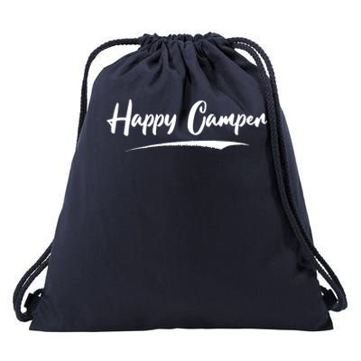 Happy Camper Funny Camping Meme Drawstring Bag