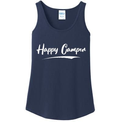 Happy Camper Funny Camping Meme Ladies Essential Tank