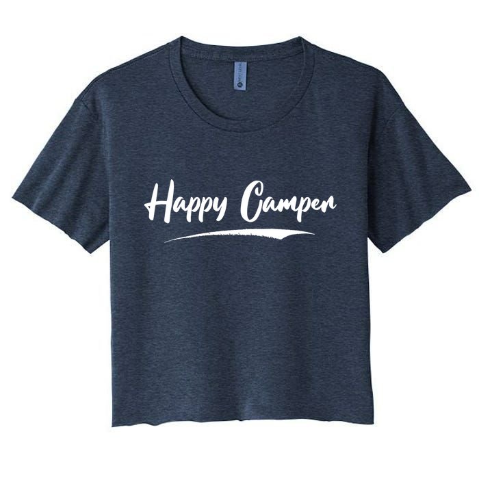 Happy Camper Funny Camping Meme Crop Top