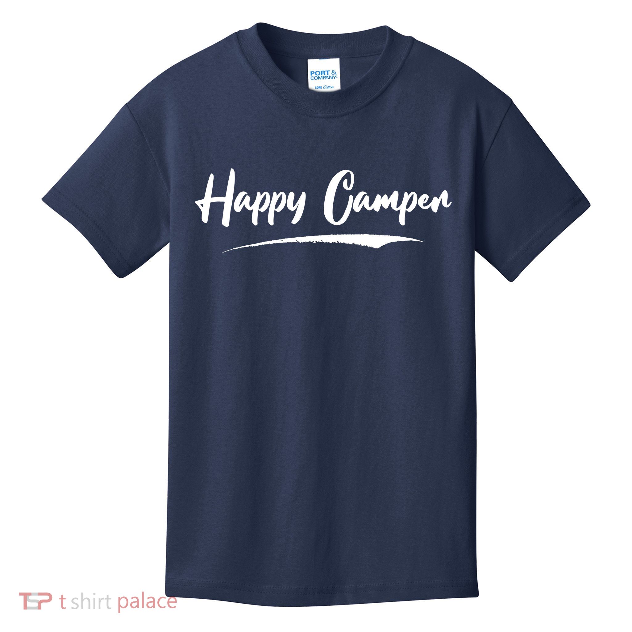 Happy Camper Funny Camping Meme Kids T-Shirt