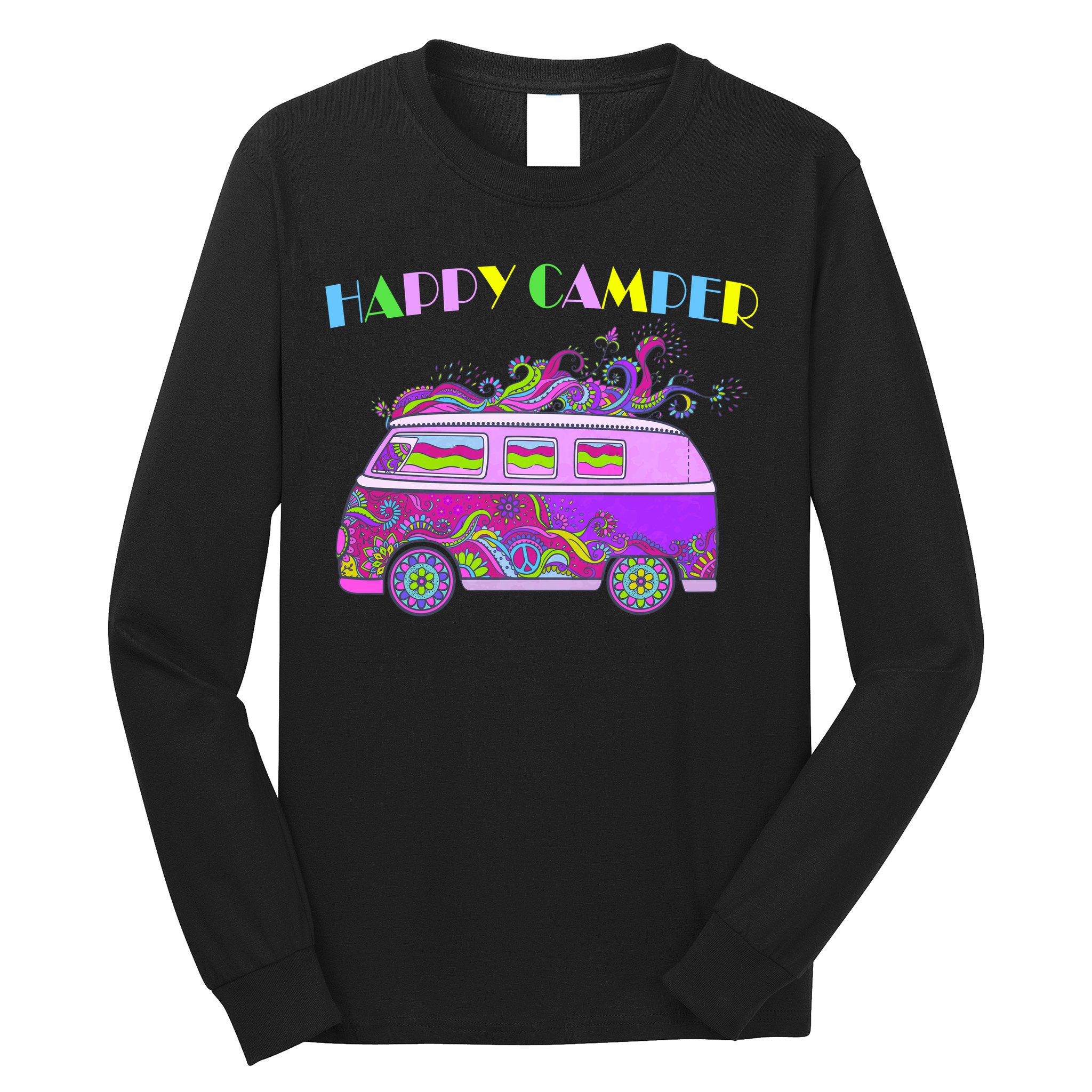 Happy Camper Hippie Van Long Sleeve Shirt