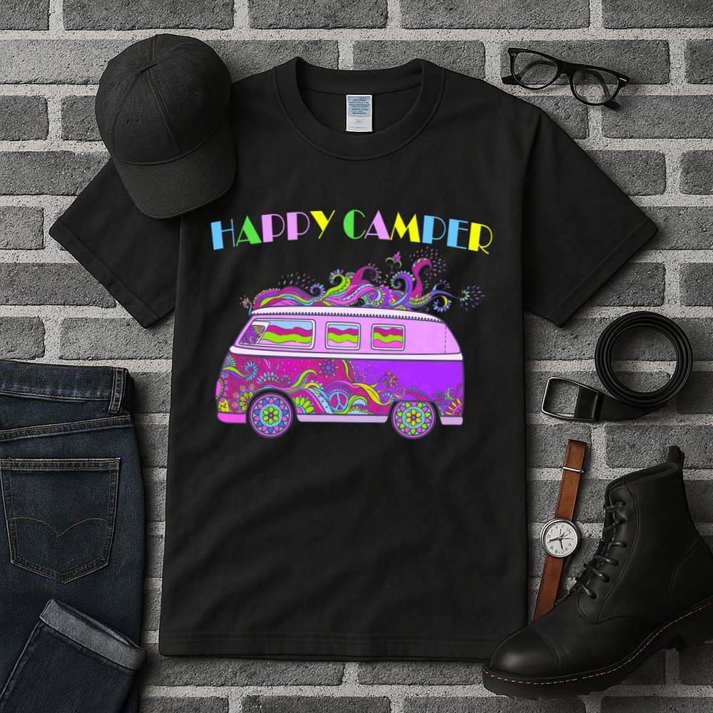 Happy Camper Hippie Van Tall T-Shirt